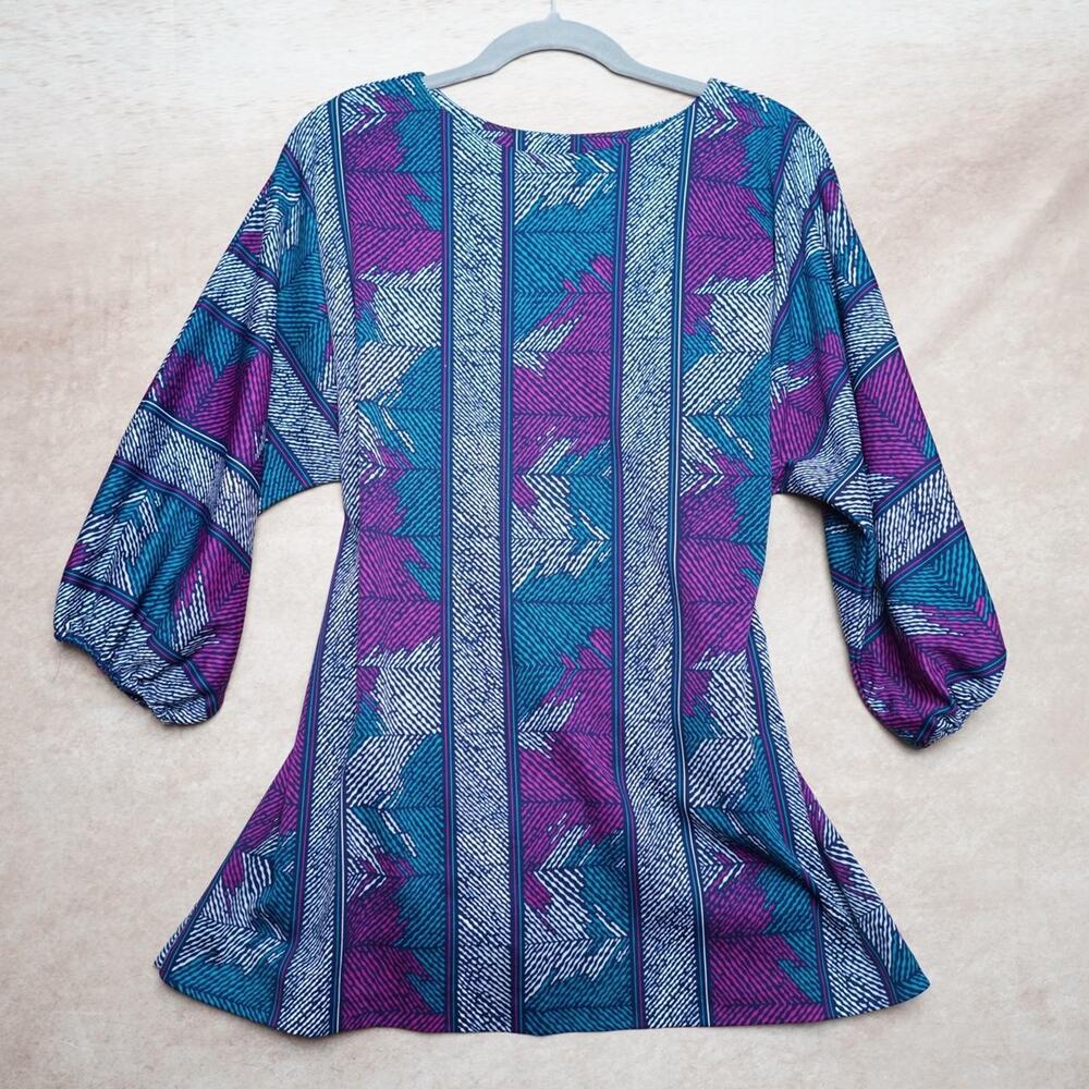 Top Notch Geometric Tunic Top Size 38 90s Vintage